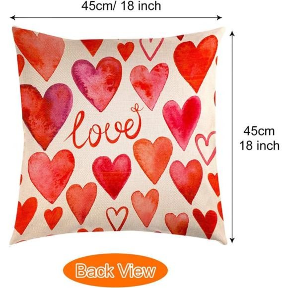 4 Pack Valentine's Day Throw Pillow Covers 18x18 Inch Holiday Home Decoration - Picture 2 of 8